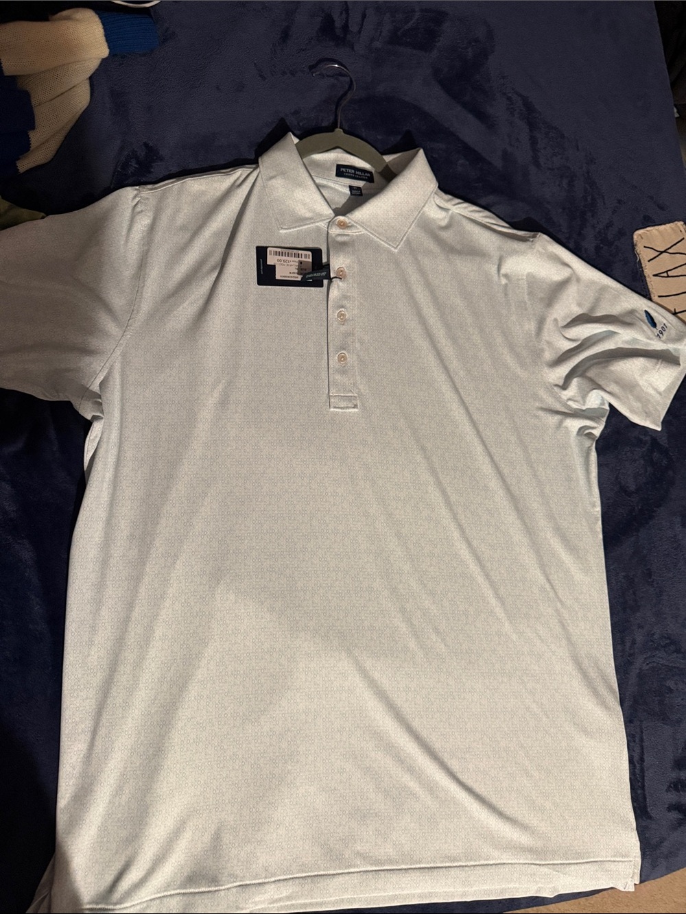 Peter Millar Men's Polo in Light Blue - 1901 Logo